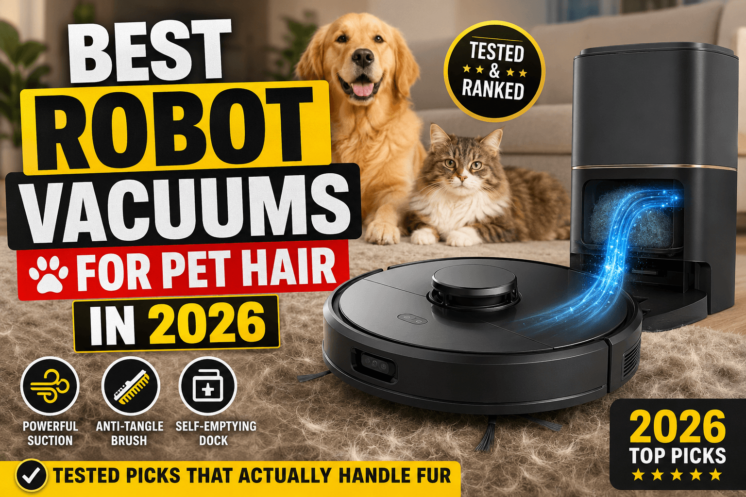 Best Robot Vacuums for Pet Hair in 2026: Tested Picks That Actually Handle Fur